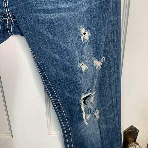 Miss Me Buckle Easy Boot Cut Stretch Bling Pocket Distressed Jeans W-860 Sz 28 - Picture 12 of 13